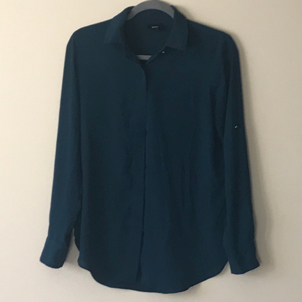 Teal button up shirt